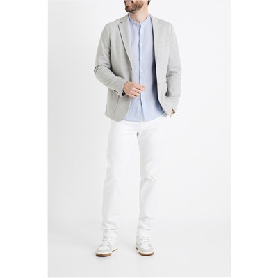 Camisa regular fit de lino - Azul