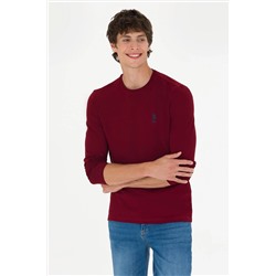 Erkek Bordo Basic Sweatshirt