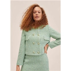 Chaqueta tweed doble botonadura -  Mujer | MANGO OUTLET Melilla