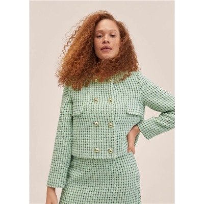 Chaqueta tweed doble botonadura -  Mujer | MANGO OUTLET Melilla
