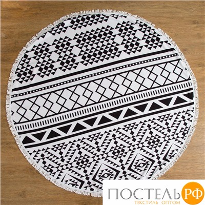 Полотенце пляжное круглое Этель "Этника", d150 см,100%п/э, 330 гр/м 2, 5539145