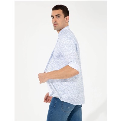 Mavi Slim Fit Uzun Kollu Gömlek