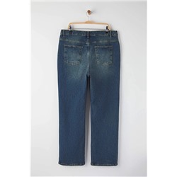 Mavi Yüksek Bel Straight Fit Denim Büyük Beden Jeans TBBSS24CJ00051