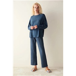 Penti Konforlu Uzun Kollu Pantolon Lacivert Pijama Takımı PNYBTJ3Q23SK-NV14
