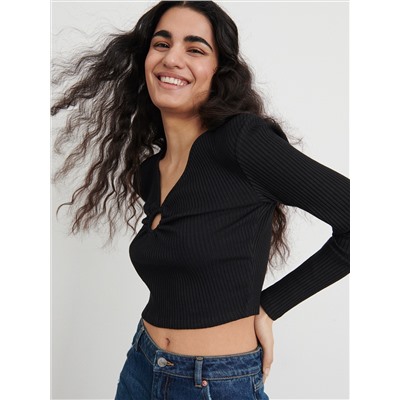 Bluse mit gesprenkelter Textur