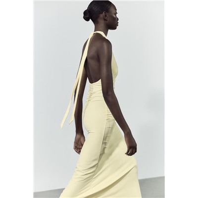 POLYAMIDE HALTER LONG DRESS