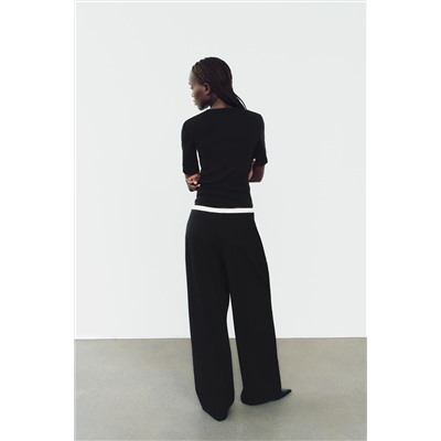 RIBBED TOP WITH EMBELLISHED TRIM