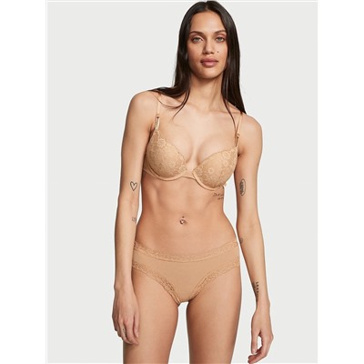 Lace-Waist Cotton Cheeky Panty
