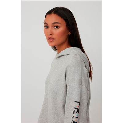 Sudadera con capucha Gris claro jaspeado