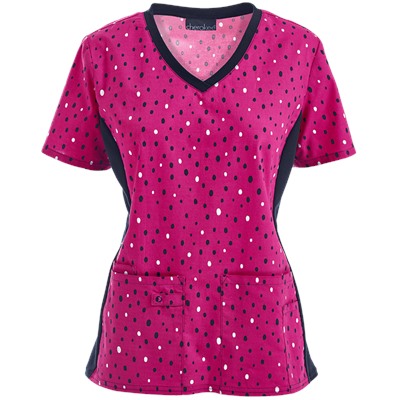 Cherokee Flexibles Scrubs You Dotta Know Print Top