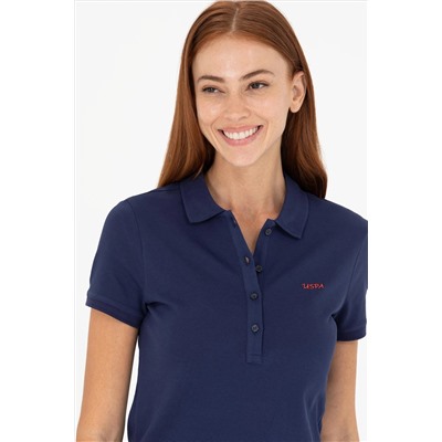 Kadın Lacivert Basic Polo Yaka Tişört