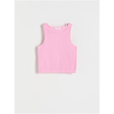 Kurzes Top aus Rippstrickjersey