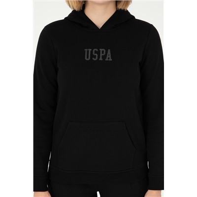 Kadın Siyah Basic Kapüşonlu Sweatshirt