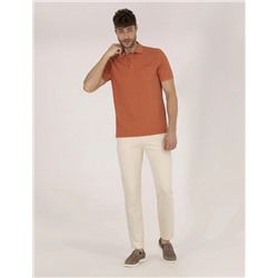 Kahverengi Regular Fit Polo Yaka Basic Tişört