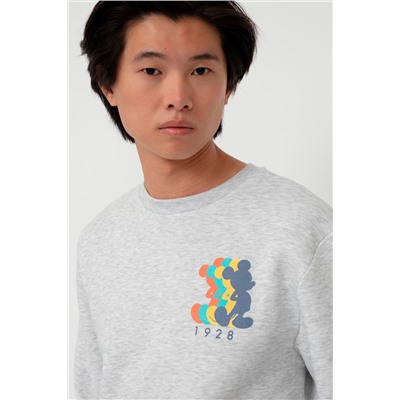 Sudadera Mickey Disney Gris claro jaspeado