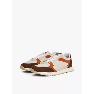 Mixed-Texture Suede Sneaker