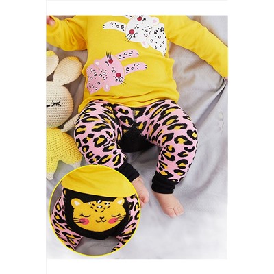 Denokids Leopar Kız Bebek Pembe Tayt-pantolon CFF-22S1-159