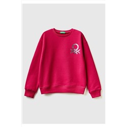 United Colors of BenettonKız Çocuk YESIL Benetton Logolu Sweatshirt Fuşya
