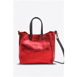 Bolso y neceser de piel Coti Rojo