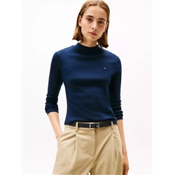 Mockneck Stretch Knit Top