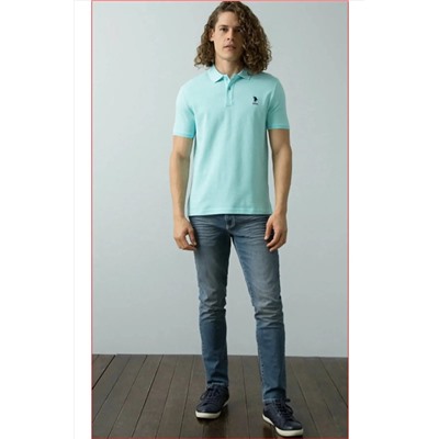 U.S. Polo Assn. U.s. Polo Erkek Slim Fit Basıc T-shırt 739348 007 Aqua 739348-007