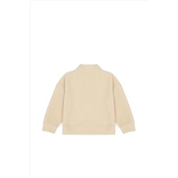 Kız Çocuk Krem Polarlı Polo Yaka Sweatshirt