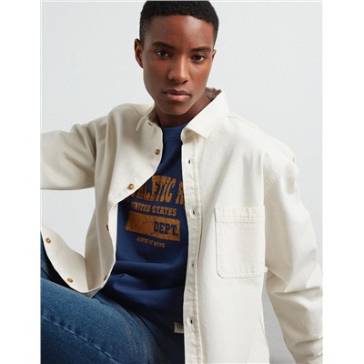 Pocket Denim Shirt, Men, Beige