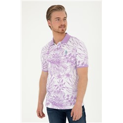 Erkek Regular Fit Polo Yaka Lila Tişört