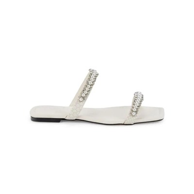 KARL LAGERFELD PARIS Penna Faux Pearl Embellished Flat Sandals