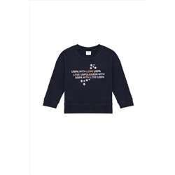 Çocuk Lacivert Bisiklet Yaka Sweatshirt