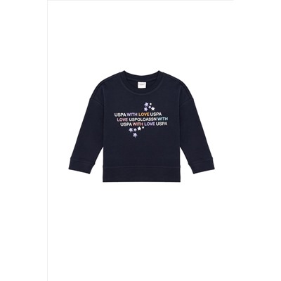 Çocuk Lacivert Bisiklet Yaka Sweatshirt