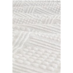 Triangle King Size %100 Pamuk Yatak Örtüsü - Beyaz - Lüks Koleksiyon