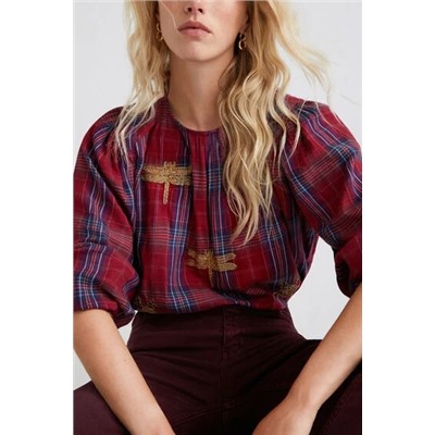 Blusa loose tartán