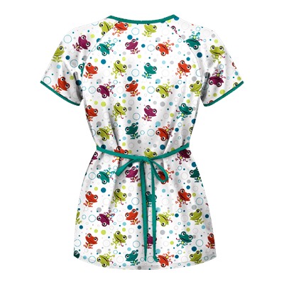 UA Jumpin Jack White Mock Wrap Scrub Top