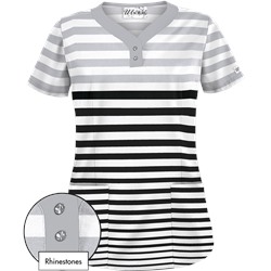UA Seeing Stripes Silver Scrub Top