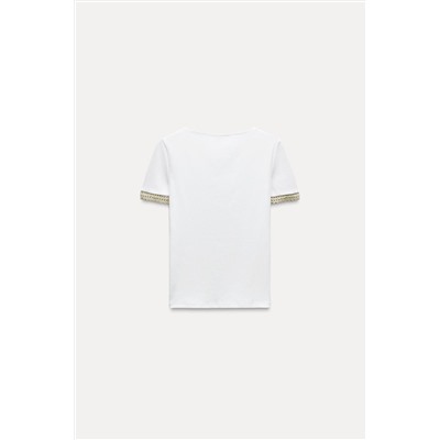 T-SHIRT EMBELLISHED WITH RHINESTONES