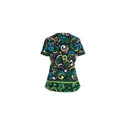 koi Scrubs Penny Lane Emerald Print Top