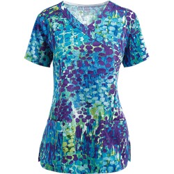 BIO Scrubs Monet Garden Print Top