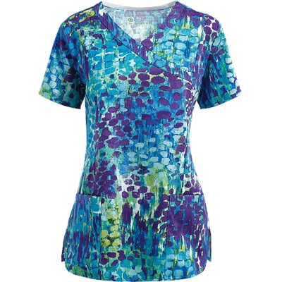 BIO Scrubs Monet Garden Print Top