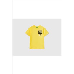 United Colors of Benetton Erkek Çocuk Sarı Benetton Logolu T-shirt Sarı 223P3I1XC10BI