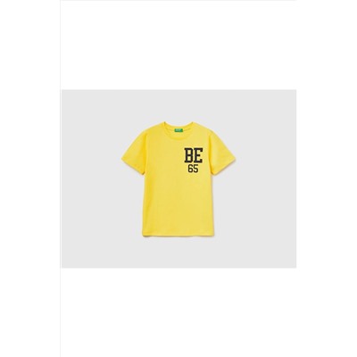 United Colors of Benetton Erkek Çocuk Sarı Benetton Logolu T-shirt Sarı 223P3I1XC10BI