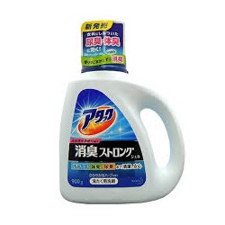 KAO Гель для стирки KAO Attack DEO 24h Deodorant Strong Gel цветного и черного белья, устранения стойких неприятных запахов, аромат свежих трав, 900 гр. бутылка с колпачком-дозатором