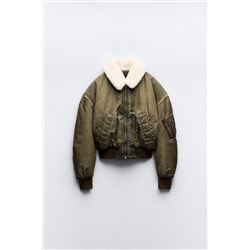 BOMBER NYLON EFECTO DESGASTADO