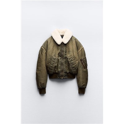 BOMBER NYLON EFECTO DESGASTADO