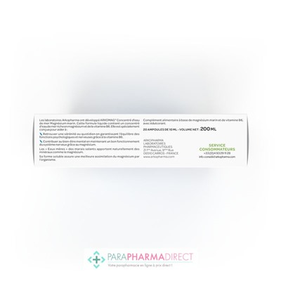 Arkopharma Arkomag - Concentré d'Eau De Mer Magnésium Marin - 20 Ampoules