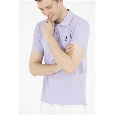 Erkek Lila Basic Polo Yaka Tişört