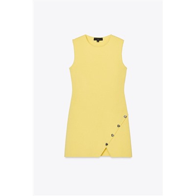 IRREGULAR BUTTON KNIT DRESS