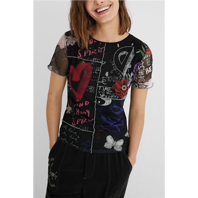 Camiseta manga corta tul