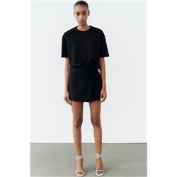 T-SHIRT WITH RHINESTONE SHOULDERS