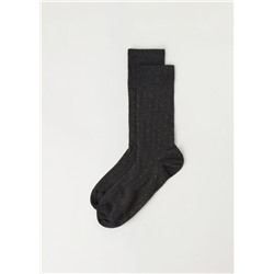 Kurze Herrensocken in Rippstrick mit Punktemuster